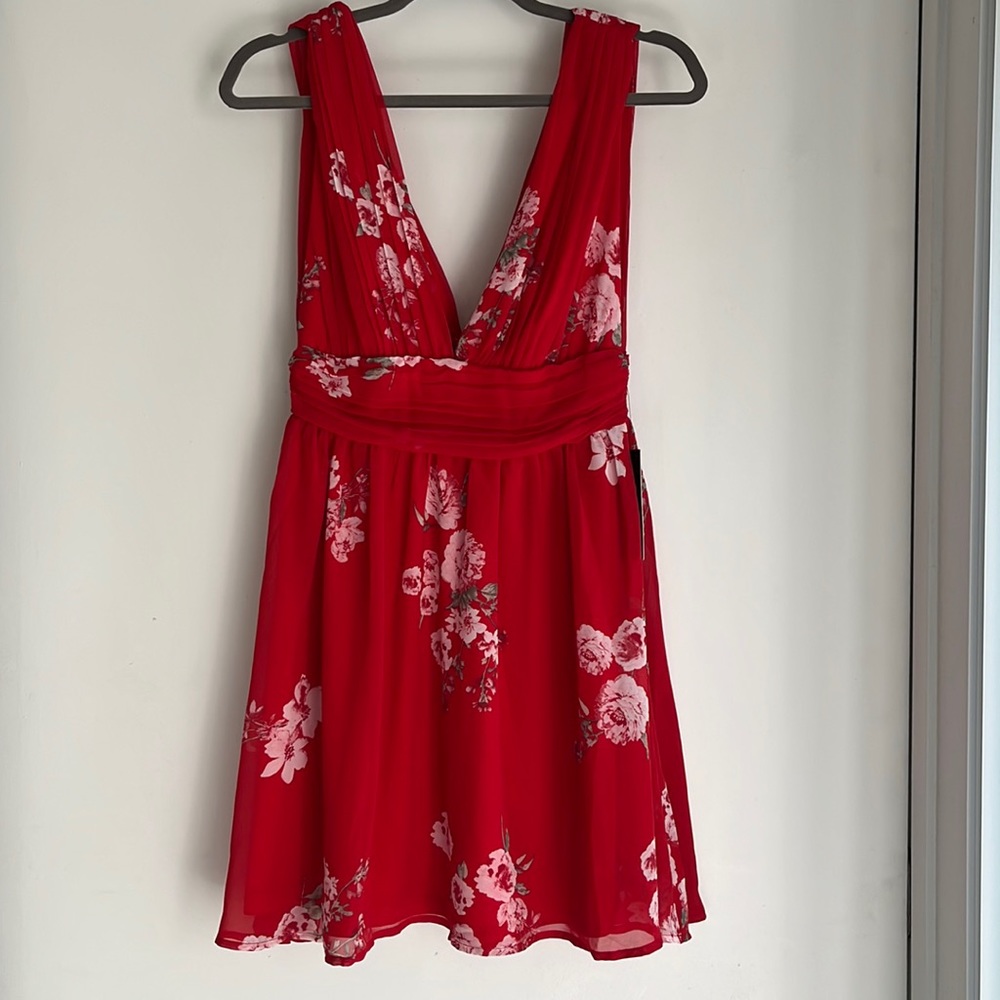 Red mini dress